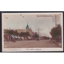 BELGRANO CALLE CABILDO PUBLICIDAD LIBRERÍA IMPRENTA LA CONFIANZA EDICION PROPIA CASA DE POSTALES ANTIGUA TARJETA POSTAL